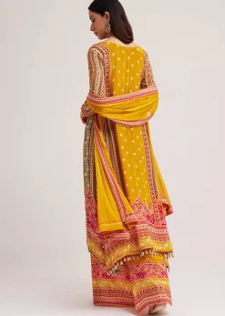 Mustard Yellow Printed Palazzo Set