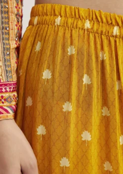 Mustard Yellow Printed Palazzo Set