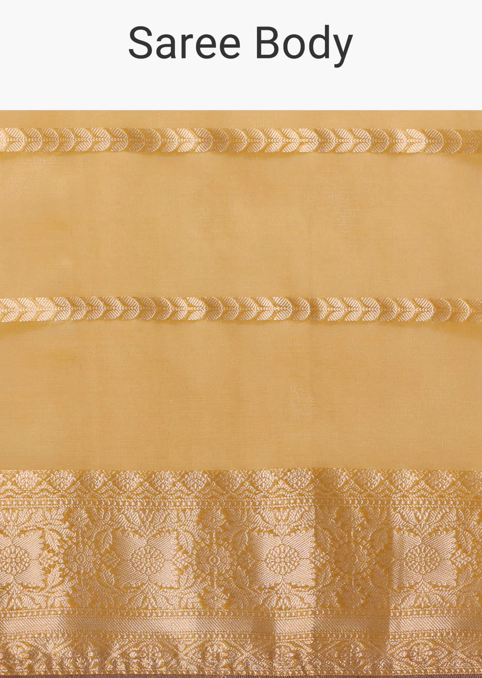 Mustard Yellow Zari Woven Chanderi Saree With Unstitched Blouse