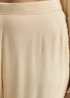 Off White Beaded Kurti Pant Set With Dupatta