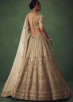 Off White Hand Embroidered Lehenga Set