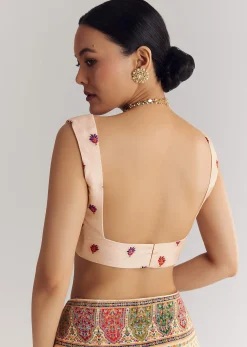 Off White Saree In Natural Traditional Prints