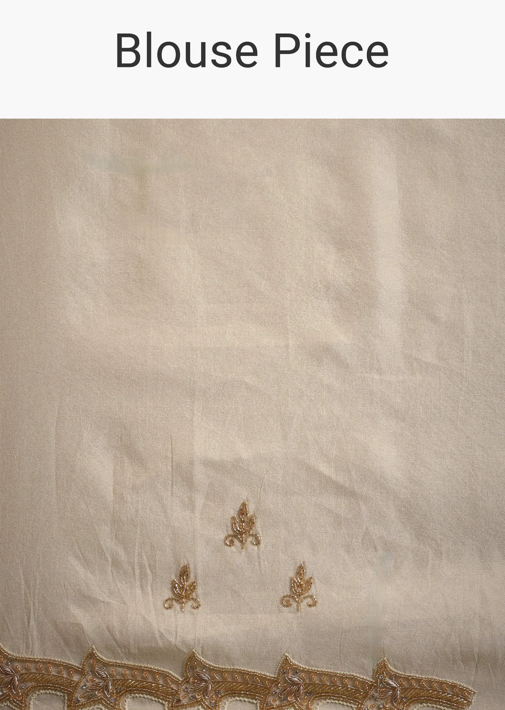 Off White Tissue Cutdana Saree With Cutwork Border
