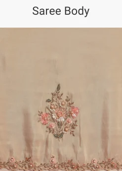Off White Tissue Saree With Cutdana And Stone Work