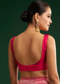 Off White Zari Dola Silk Saree With Checked Woven Motif
