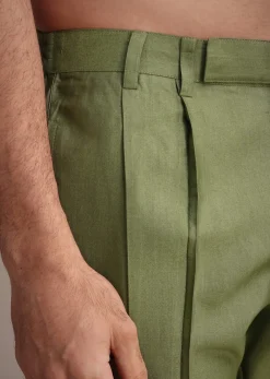 Olive Green Mirror Embroidered Kurta Jacket Set