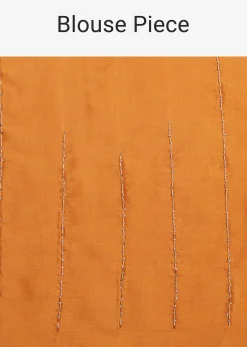 Ombre Orange Jacquard Saree With Cutdana And Stone Embroidery