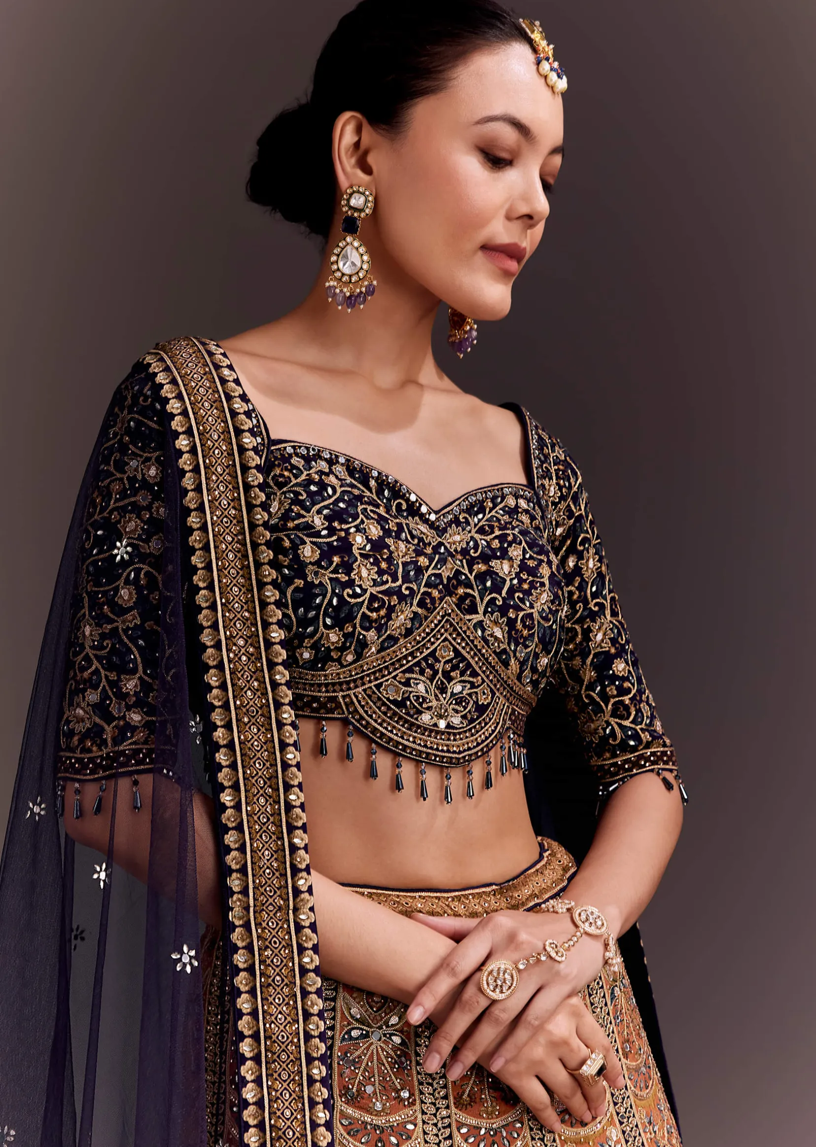 Ombre Zari Embroidered Lehenga Set