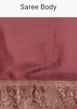 Onion Pink Dola Silk Saree With Zari Motifs Pallu