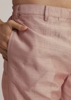 Onion Pink Raw Silk Kurta Set With Embroidered Nehru Jacket