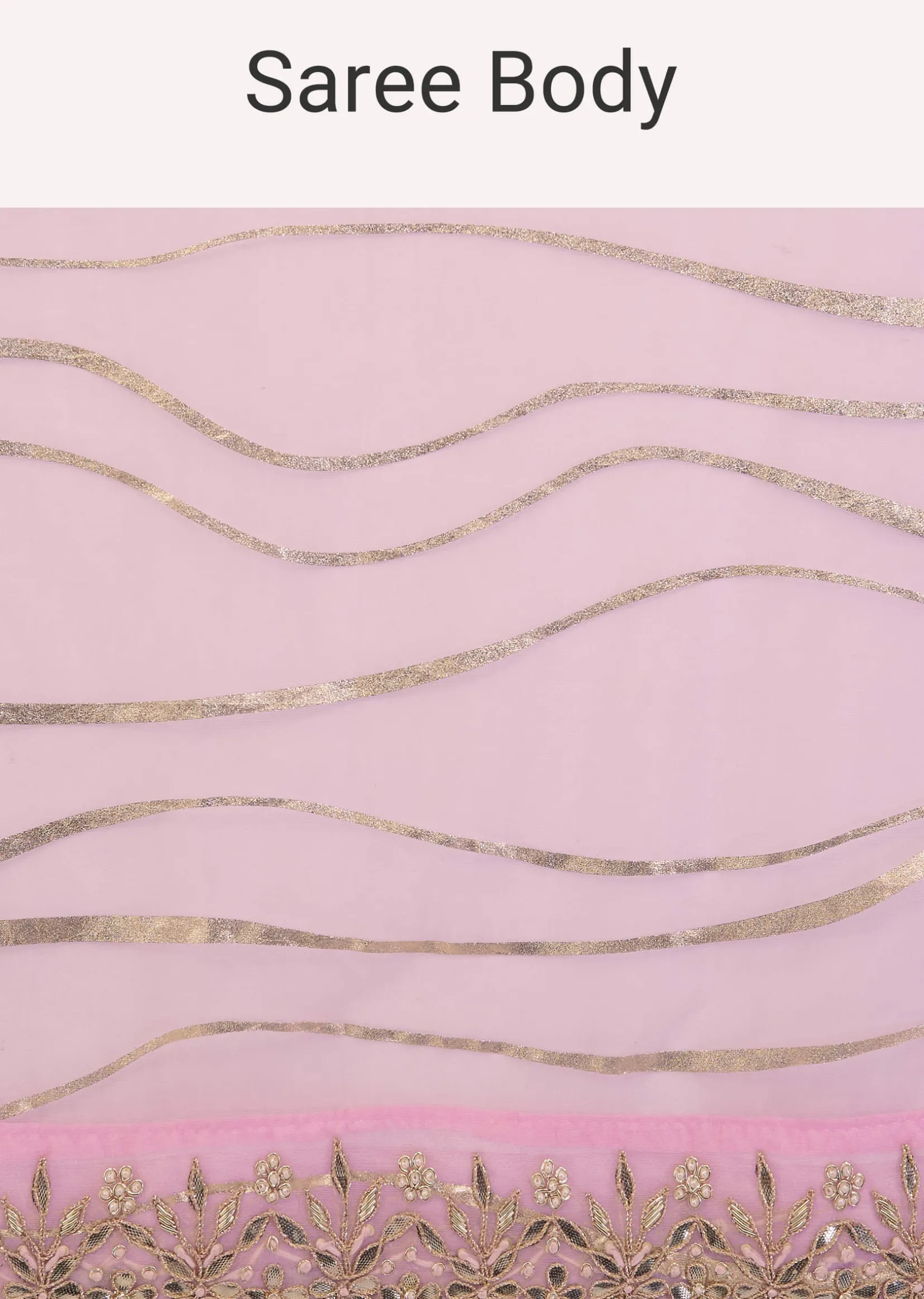 Onion Pink Saree In Organza With Foil Print And Embroidery