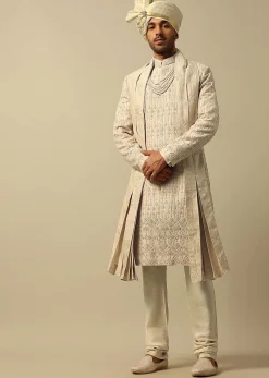 Opulent Gold Embroidered Sherwani Set