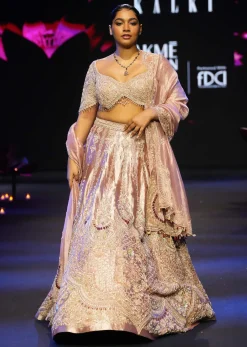 Orange Brocade Hand Work Lehenga Choli With Dupatta