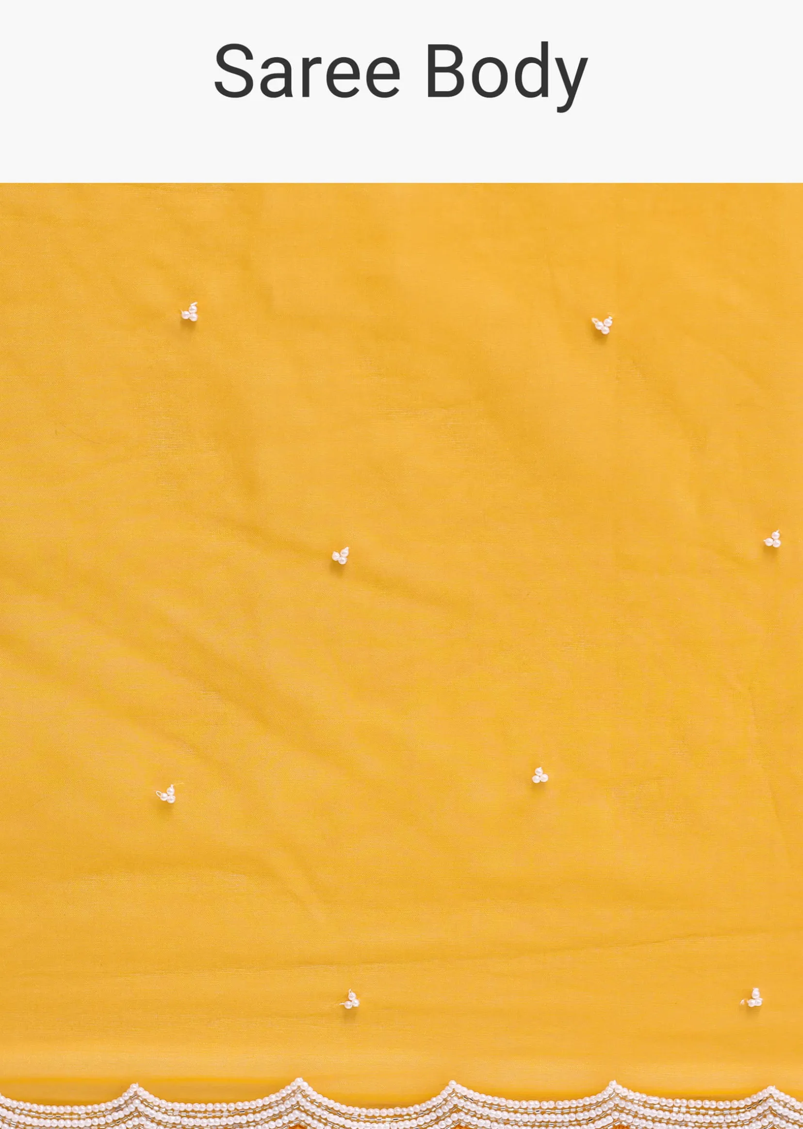 Orange 3D Sequin Organza Saree With Unstitched Blouse