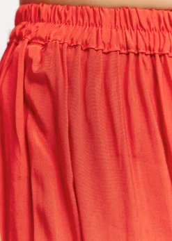 Orange Floral Chiffon Anarkali Kurta Set With Dupatta