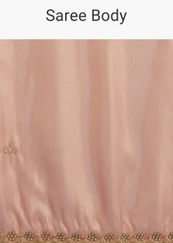 Orange Organza Tissue Saree With Sparkling Scallop Border