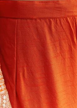 Orange Russian Silk Bandhani Anarkali Dupatta Suit