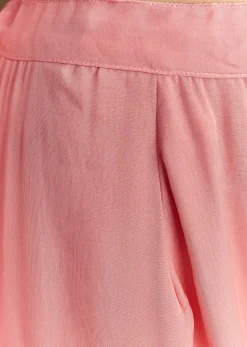 Pastel Pink Chanderi Sharara Suit With Cut Dana Sequins