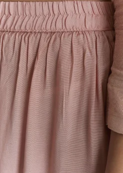 Peach Banarasi Tissue Kurta Set With Zardosi Neckline