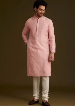 Peach Embroidered Kurta Set