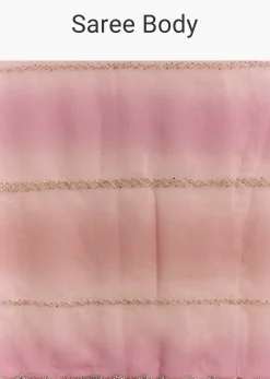 Peach Pink Glass Tissue Saree With Stone And Cutdana Embroidery