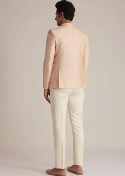 Peach Silk Jodhpuri Suit
