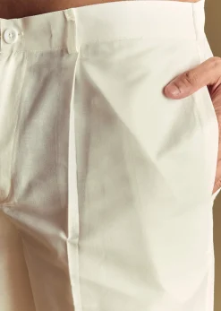Peach Silk Kurta Set With Mandarin Collar