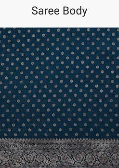 Peacock Blue Dola Silk Saree With Butti Work