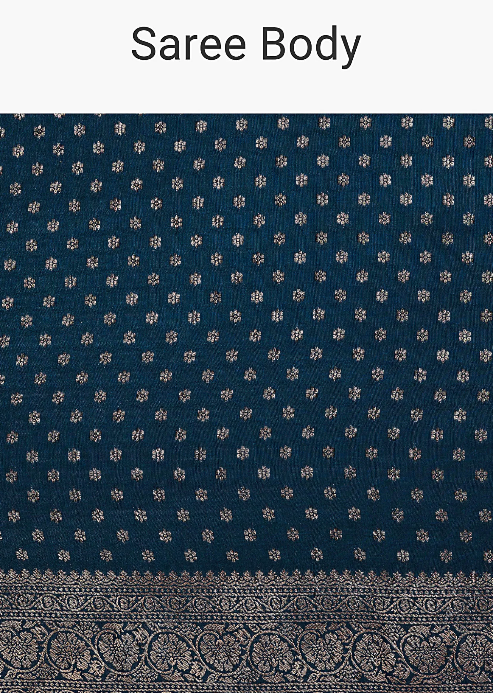 Peacock Blue Dola Silk Saree With Butti Work