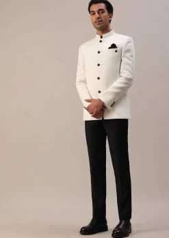 Pearl White Jodhpuri Suit