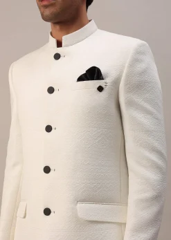 Pearl White Jodhpuri Suit