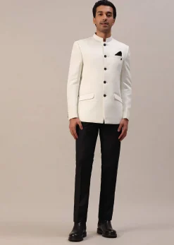 Pearl White Jodhpuri Suit