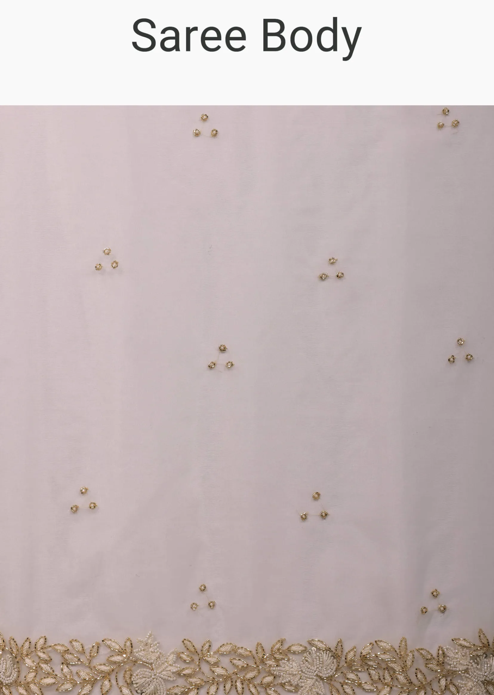 Pearl White Organza Saree With Cut Dana Embroidery