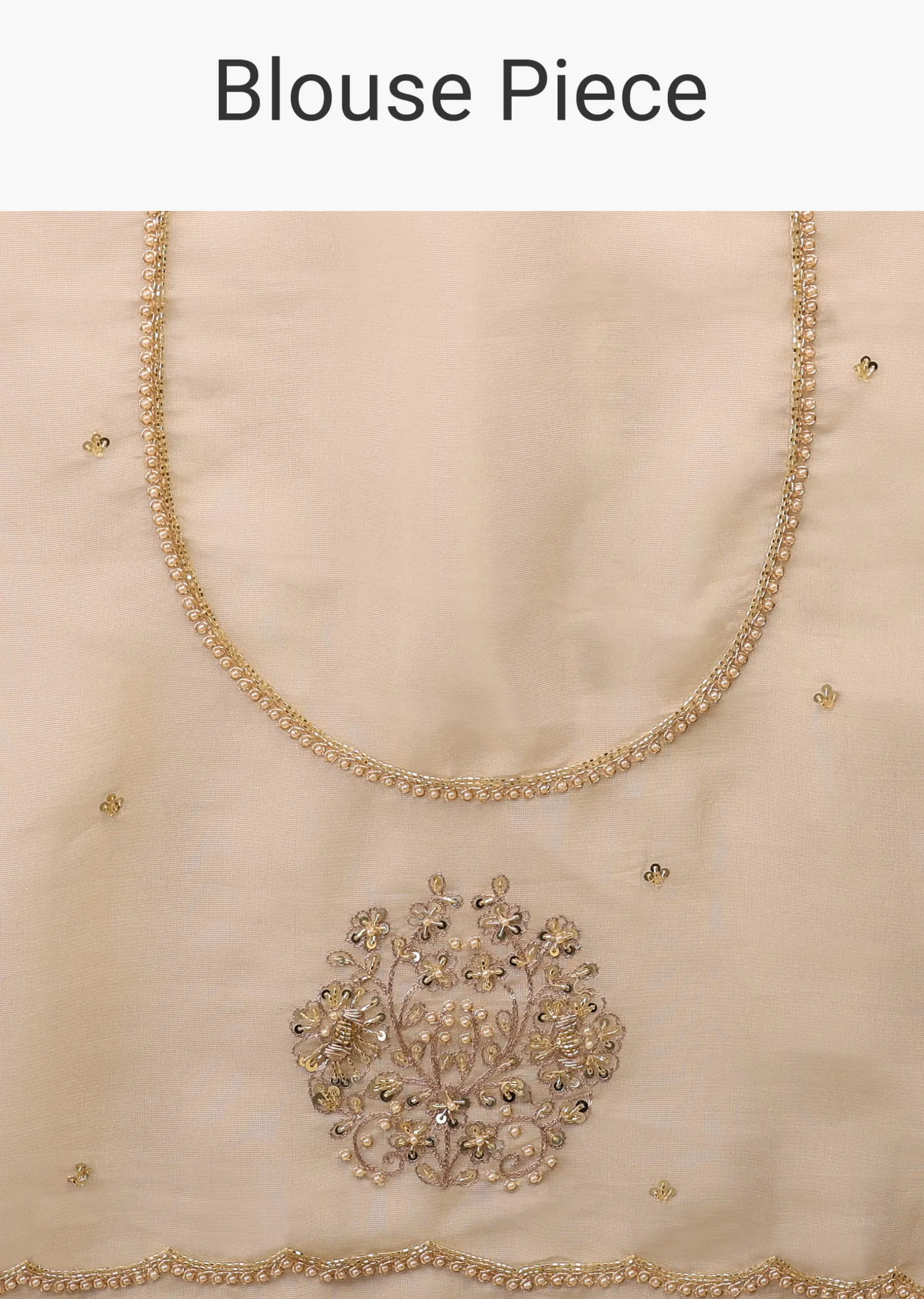Pebble Brown Glass Tissue Saree Adorned With Floral Buttis, Zardosi Embroidery And 3D Sequins