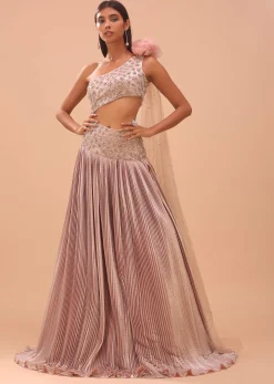 Petal Pink Embroidered Bridesmaid Gown