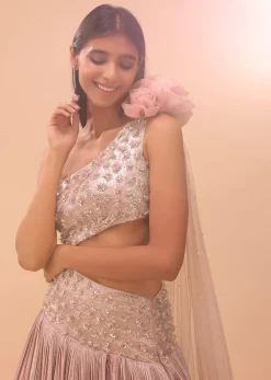 Petal Pink Embroidered Bridesmaid Gown