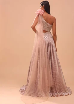 Petal Pink Embroidered Bridesmaid Gown