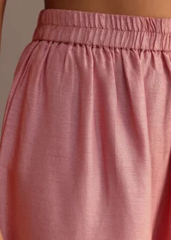 Pink Brocade Weave Kurti Palazzo Suit With Dupatta