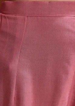 Pink Chinon Anarkali Suit With Moti And Stone Work
