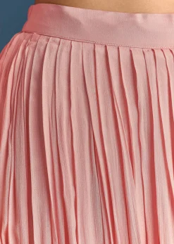 Pink Chinon Kurta Palazzo Suit With Moti And Cut Dana Work