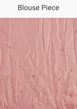 Pink Crepe Tissue Saree With Moti Beads And Cutdana Embroidery