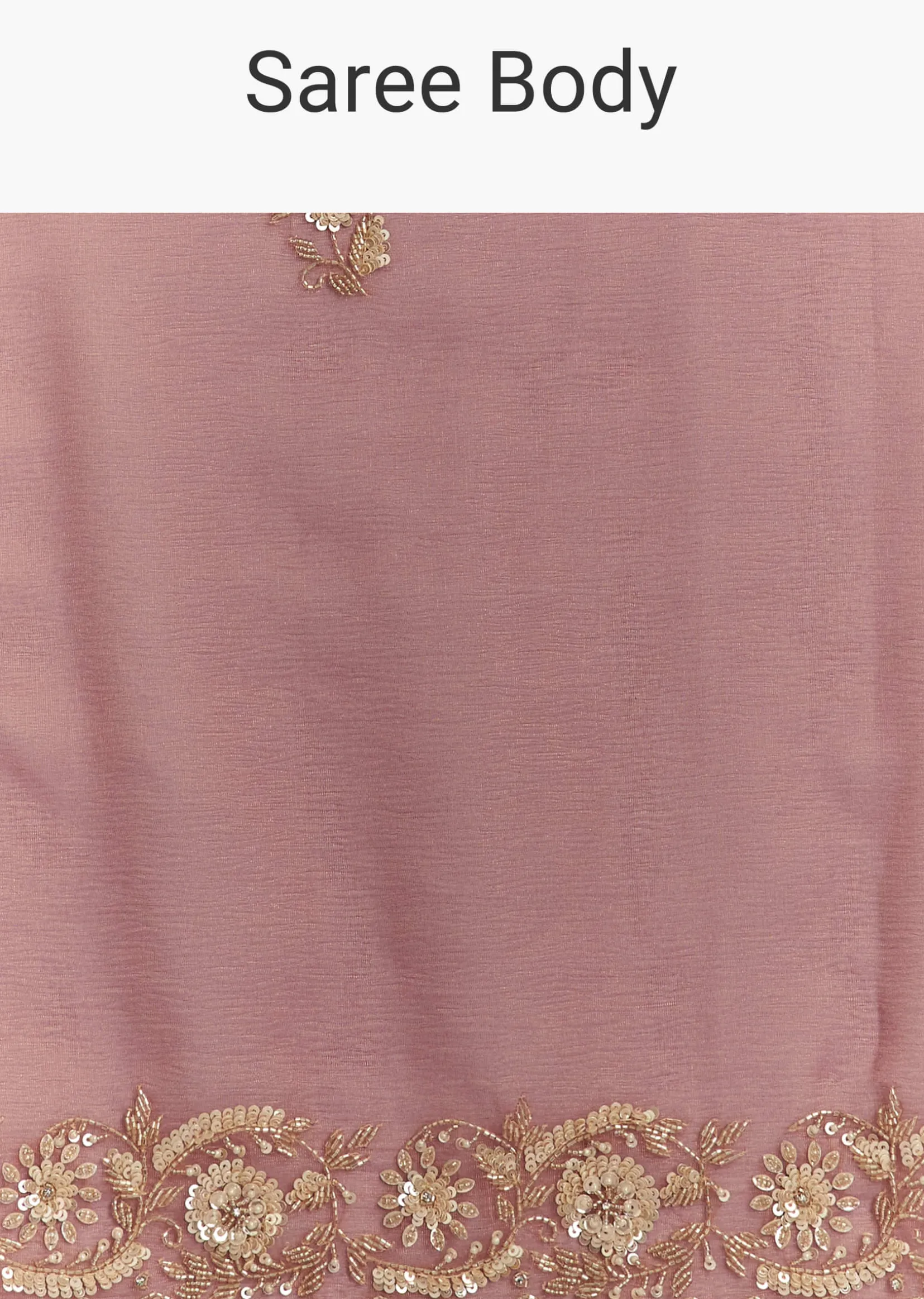 Pink Crushed Tissue Floral Embroidered Saree With Cutdana And Sequins