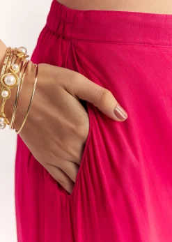 Pink Dola Silk Cape Kurta Set With Embroidery