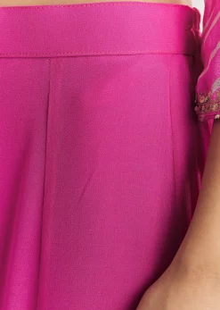 Pink Dola Silk Palazzo Suit With Zardosi Work