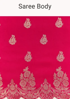 Pink Dola Silk Saree With Zari Border And All Over Booti