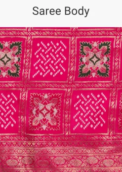 Pink Dola Silk Saree With Woven Patola
