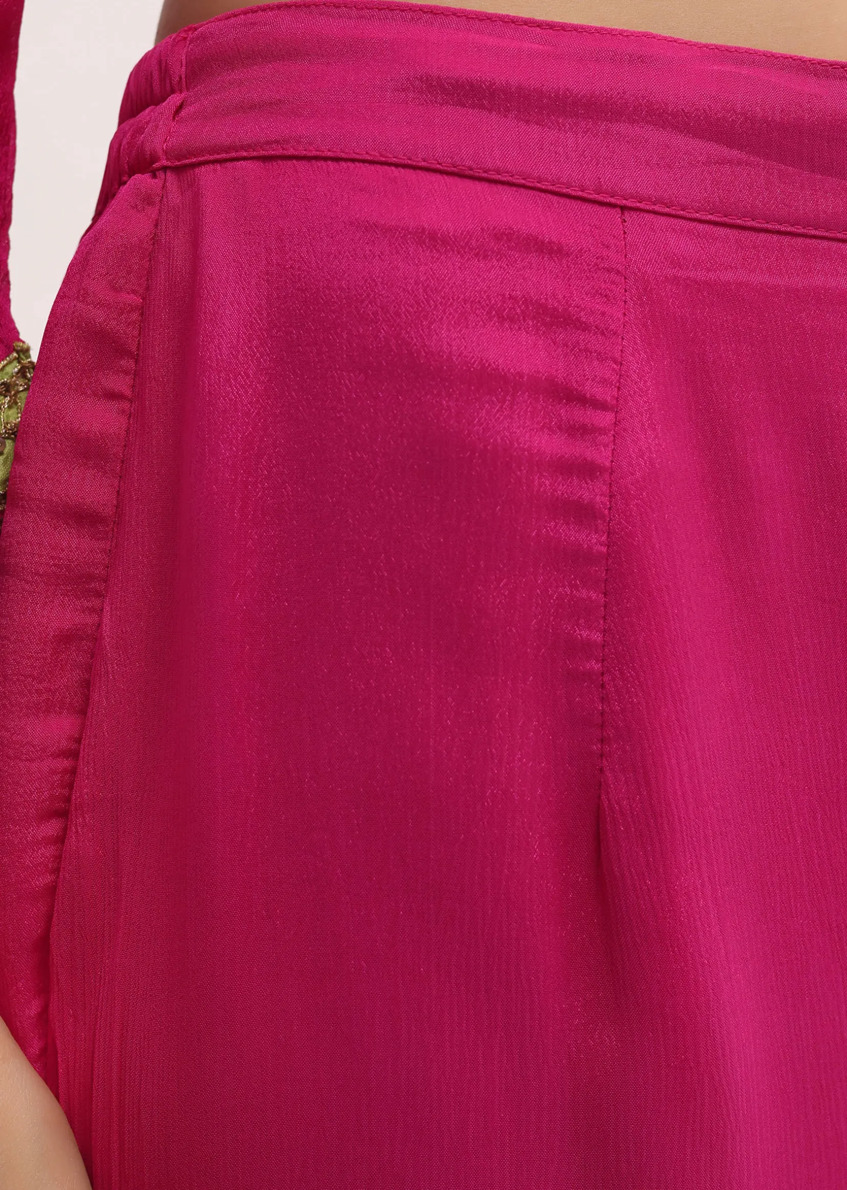 Pink Embroidered Chiffon Kurta Sharara Set