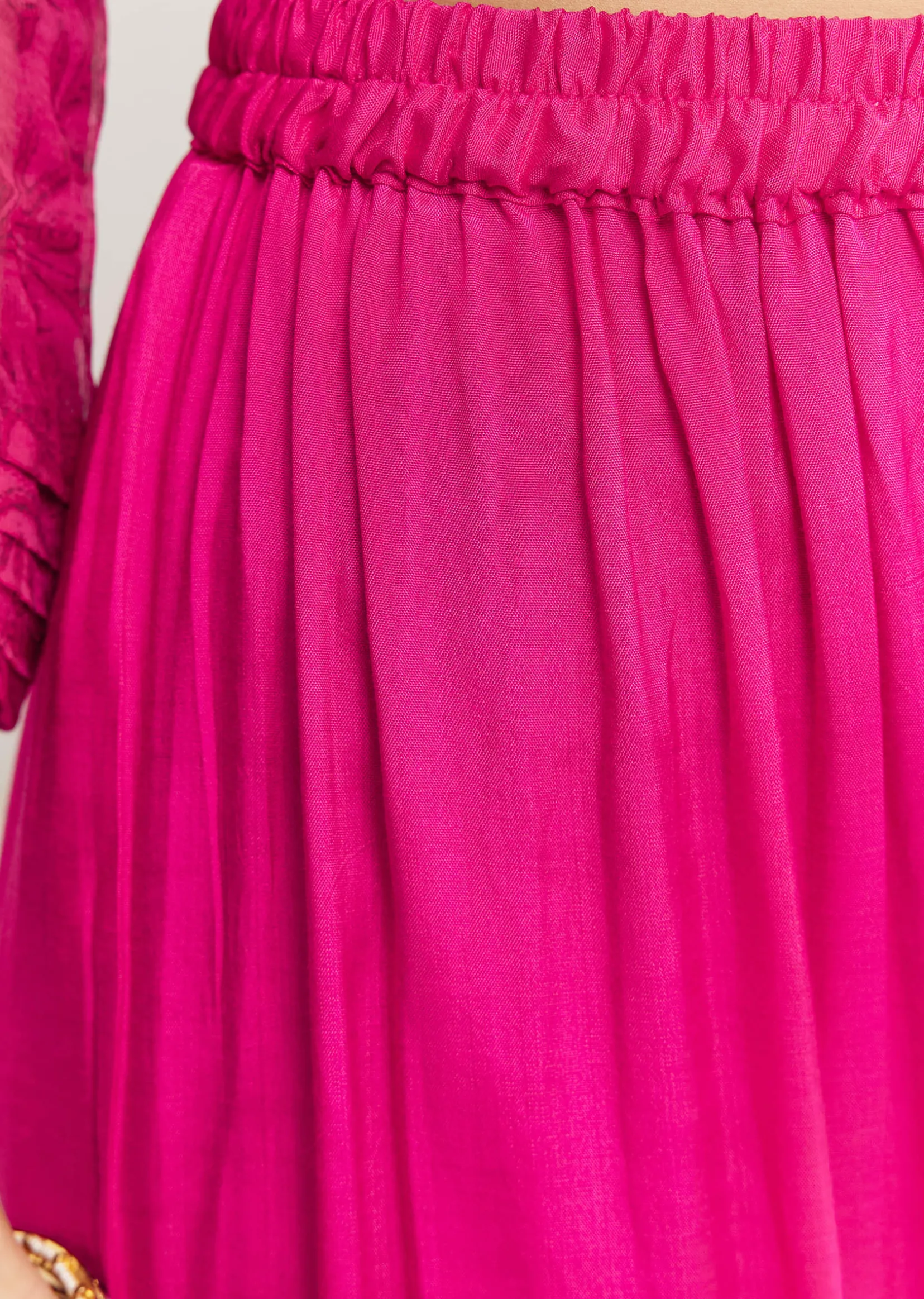 Pink Floral Chiffon Anarkali Kurta Set With Dupatta