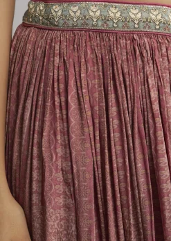 Pink Floral Palazzo Set With Dupatta