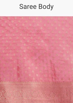 Pink Gajari Dola Silk Saree With Butti Weave